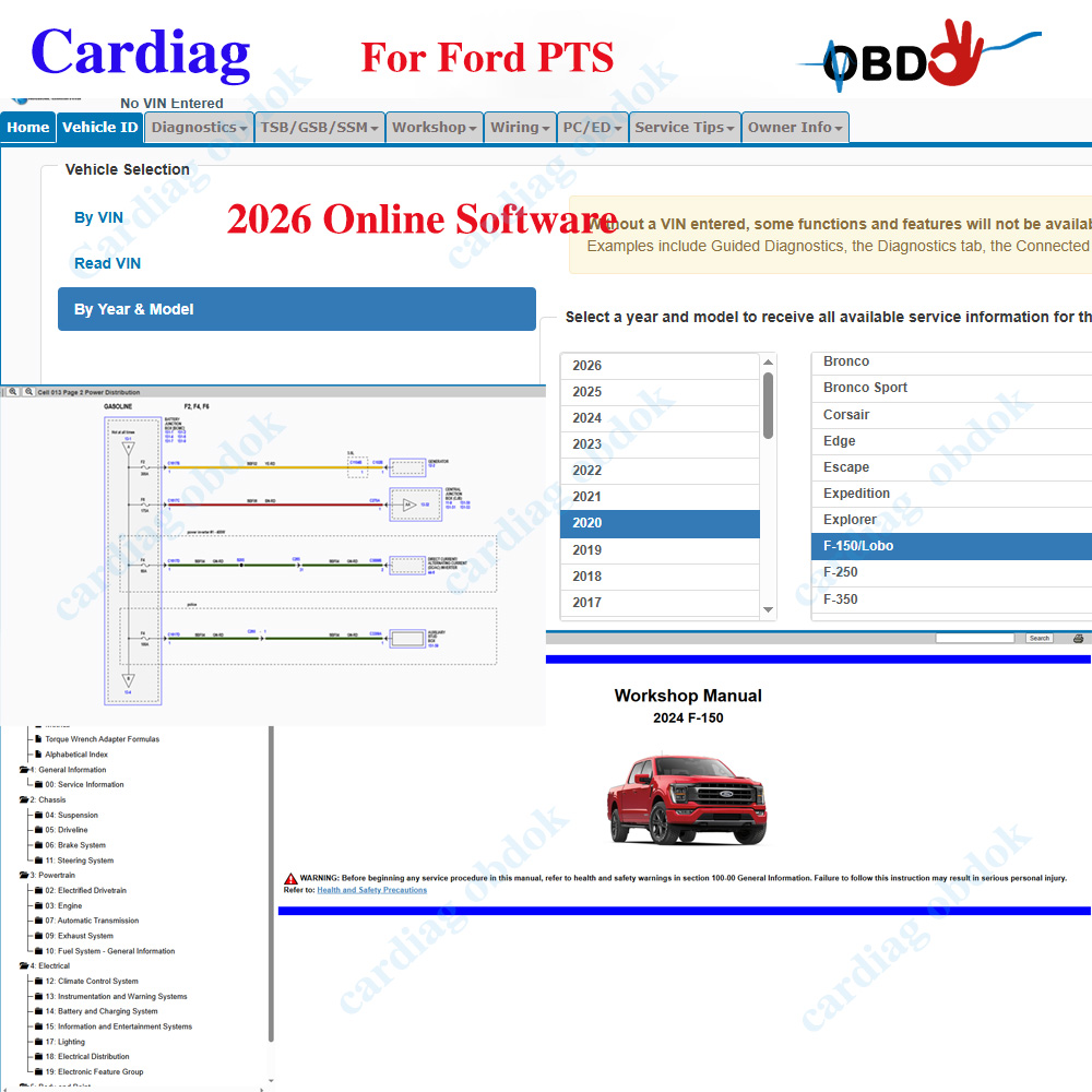 Workshop Tools Diagram - 2026 for Ford PTS Online Software