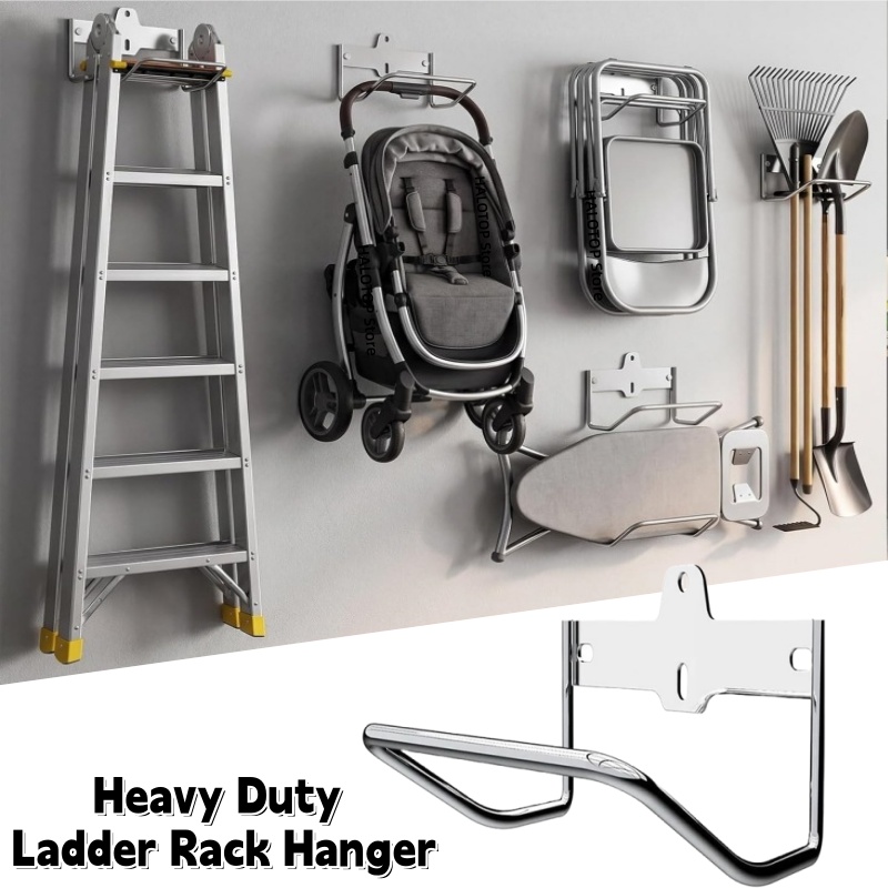 Workshop Tools On Wall - Heavy Duty Metal Ladder Rack Hanger,Wall-Mounted
