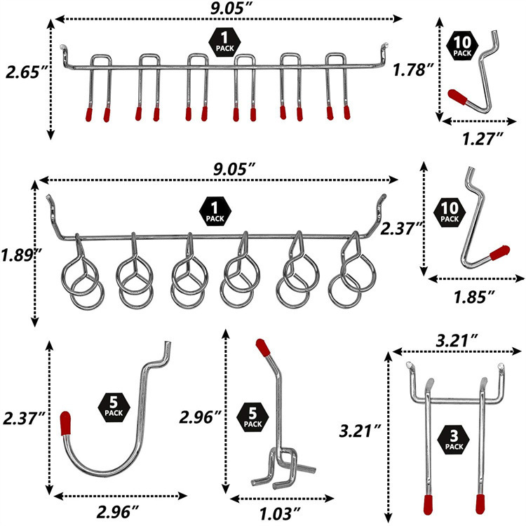 114 Pcs Pegboard Hooks Set Met - đánh giá và giá Workshop Tools On Wall
