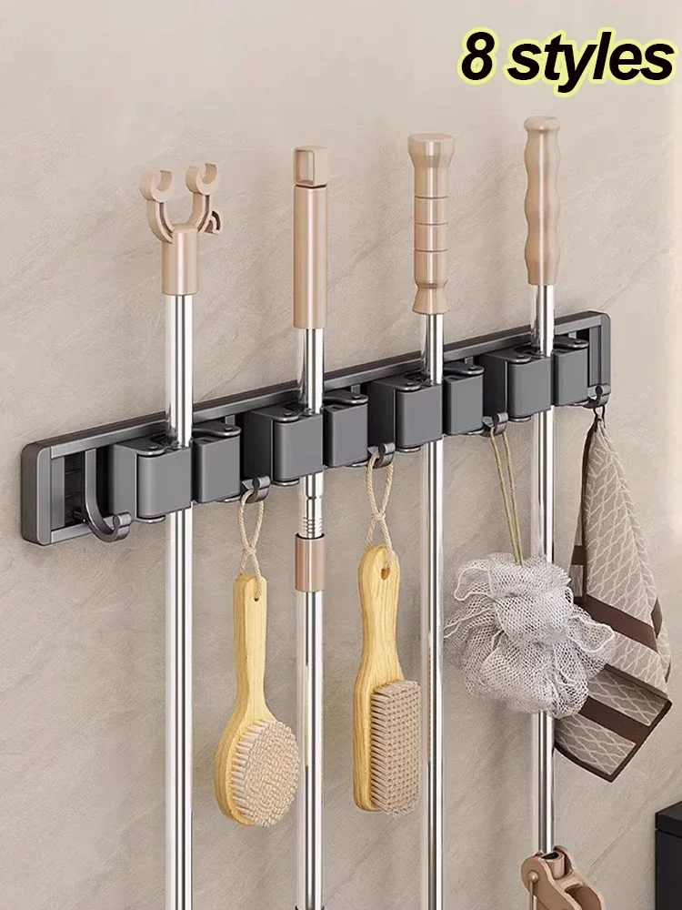 Mop and Broom Organizer Mop Ho - đánh giá và giá Workshop Tools On Wall