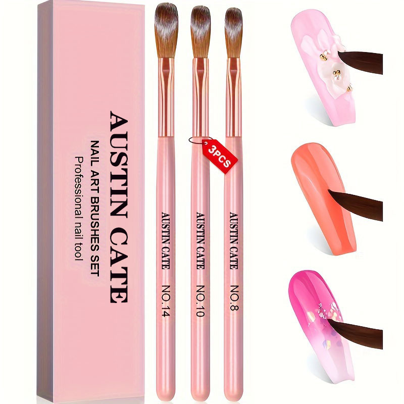 3pcs Kolinsky Acrylic Nail Bru - đánh giá và giá Chisel Set Wood