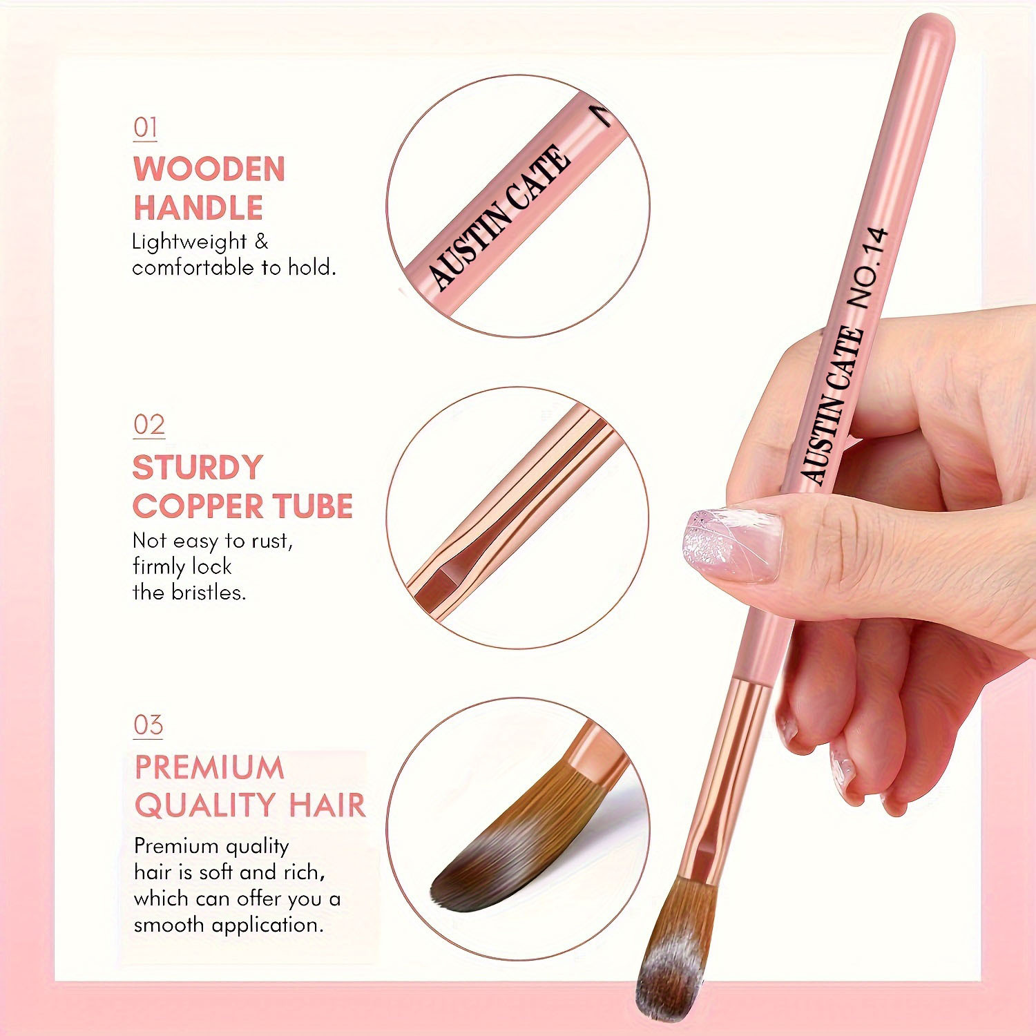3pcs Kolinsky Acrylic Nail Bru - đánh giá và giá Chisel Set Wood