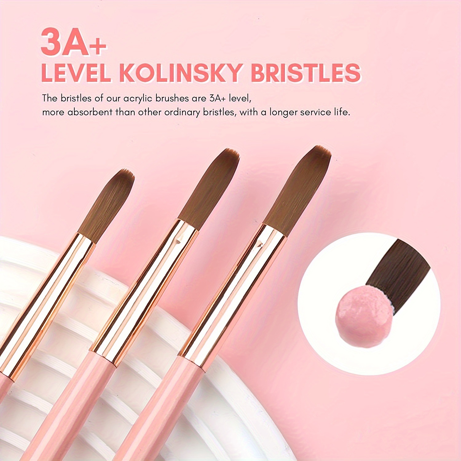 3pcs Kolinsky Acrylic Nail Bru - đánh giá và giá Chisel Set Wood