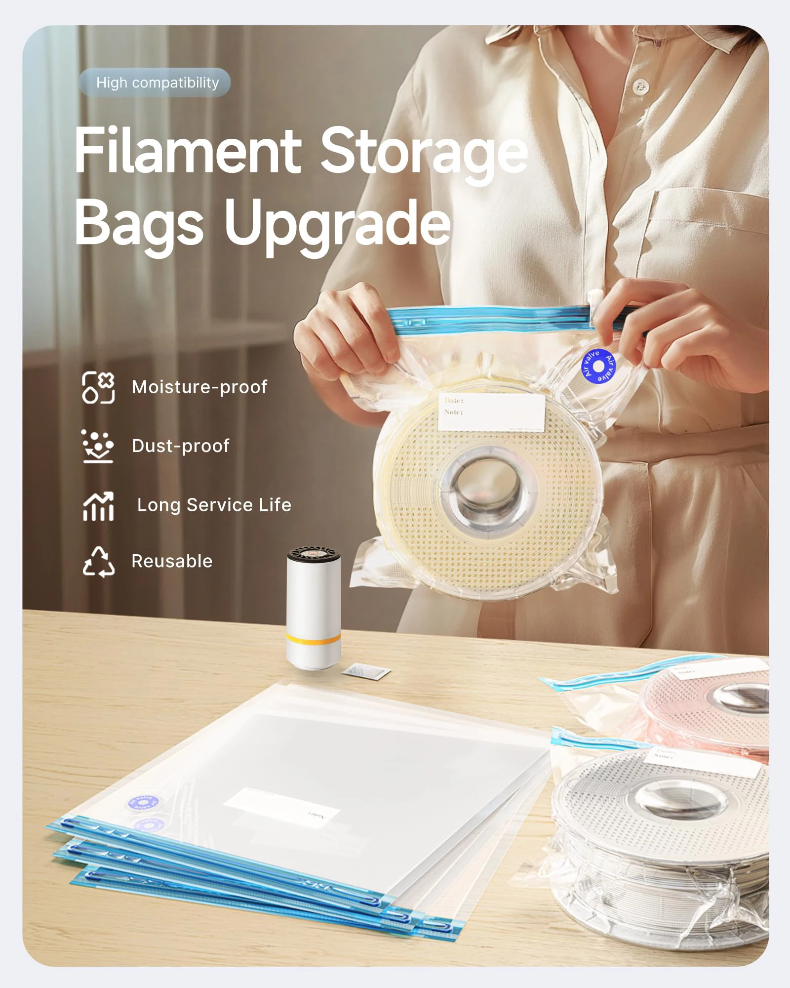 3D Printer Filament Vacuum Bag - đánh giá và giá Tools Vape